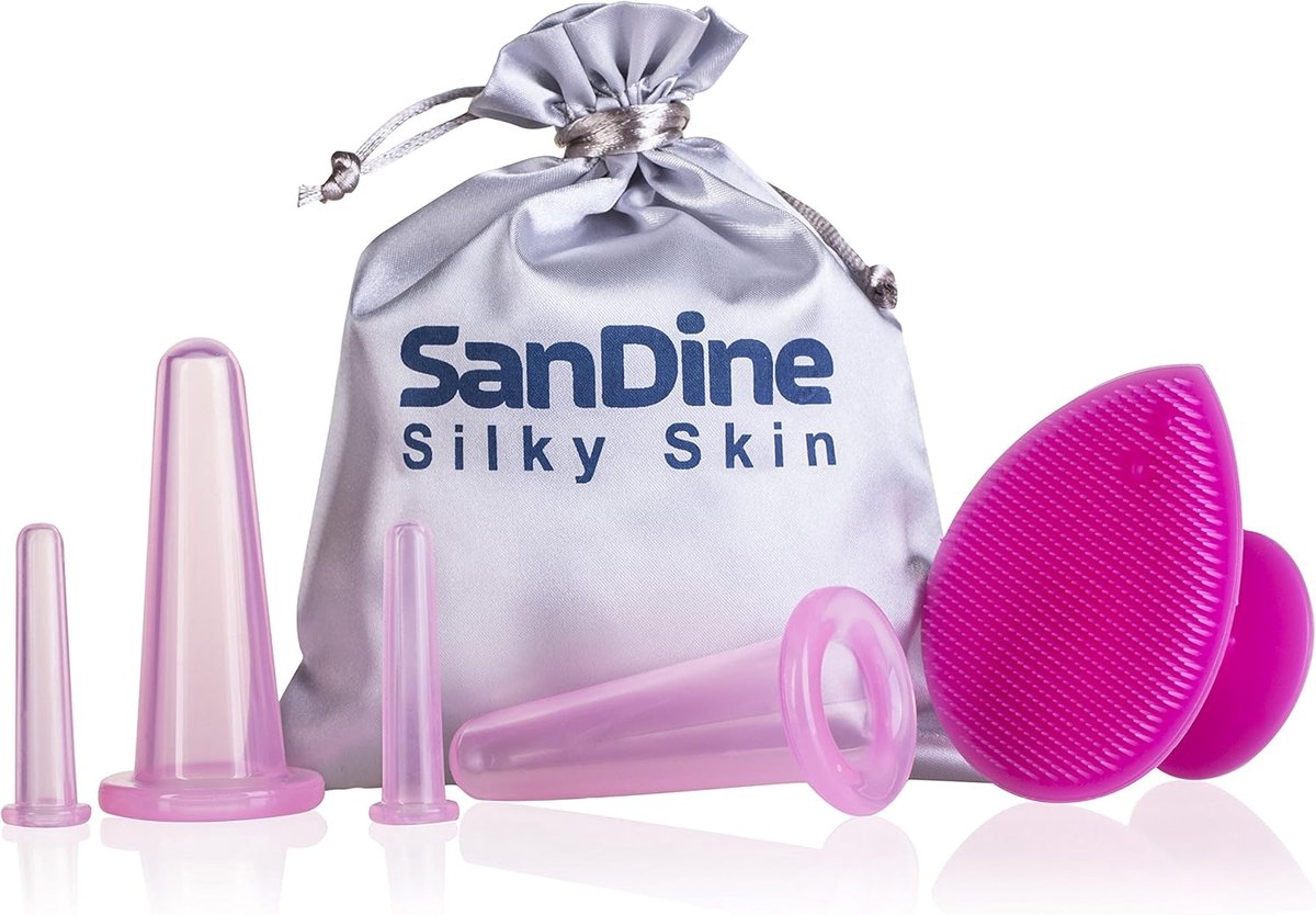 SnelShoppen - Cupping Therapy Set - Gezicht Cupping Set - Onderkin Reducer - Siliconen Massage Cups Cupping Kit - Voor het Vormgeven van Wangen en Kin