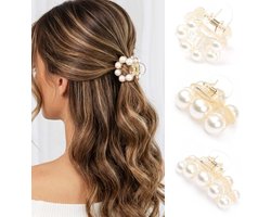 Thijox - Reaky Parelklemmen Haarspelden Antislip Gouden Haaraccessoires voor Dames, Kleine Klauwclips voor Stevig en Stijlvol Haar, Perfect voor Feest