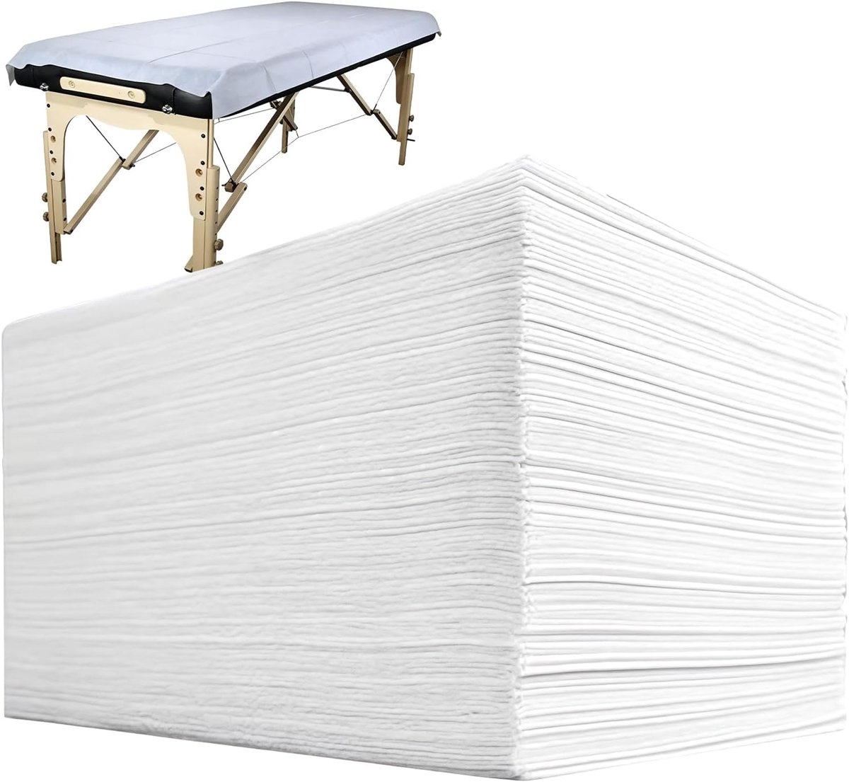 SnelShoppen - 100 Stuks Wegwerp Bedlakens - Wegwerp Massage Tafel Lakens - Niet-geweven Covers voor Massage, Spa, Tattoo - 80x180cm Wit - Comfortabel