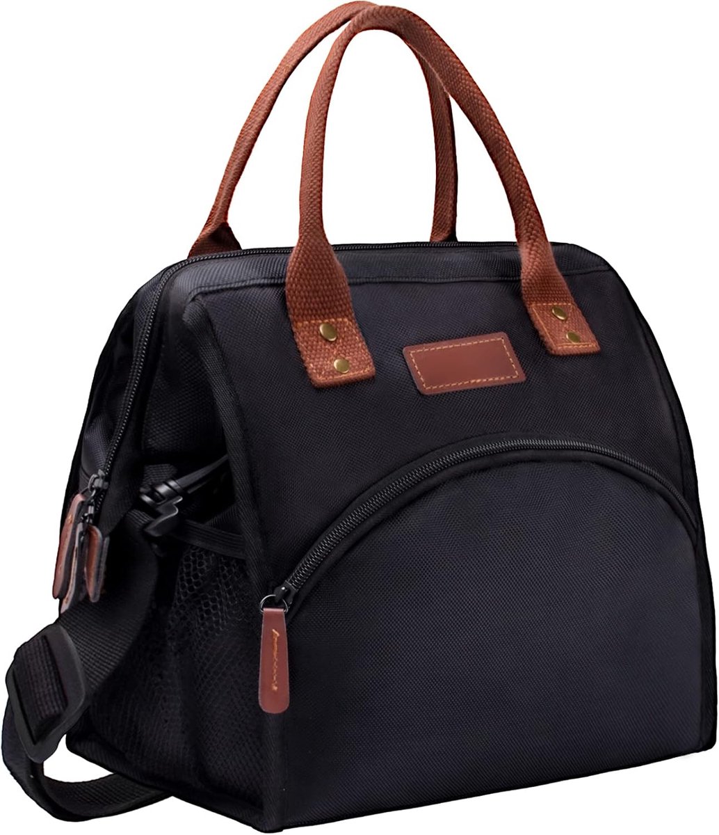SnelShoppen - Cool Bag Lunch Bag 15L - Waterproof Insulated Cooler Bag - Vouwbare Thermal Bag voor Werk, Picknick, BBQ en Sport - Zwart