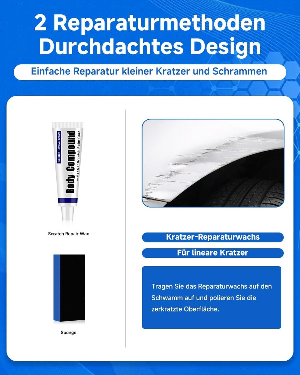 SnelShoppen - Paint Repair Kit met Krassenverwijderaar voor Auto - Eenvoudige Herstelset voor Krassen en Dents - Geschikt voor Volkswagen - Kleurmatch – foto 2