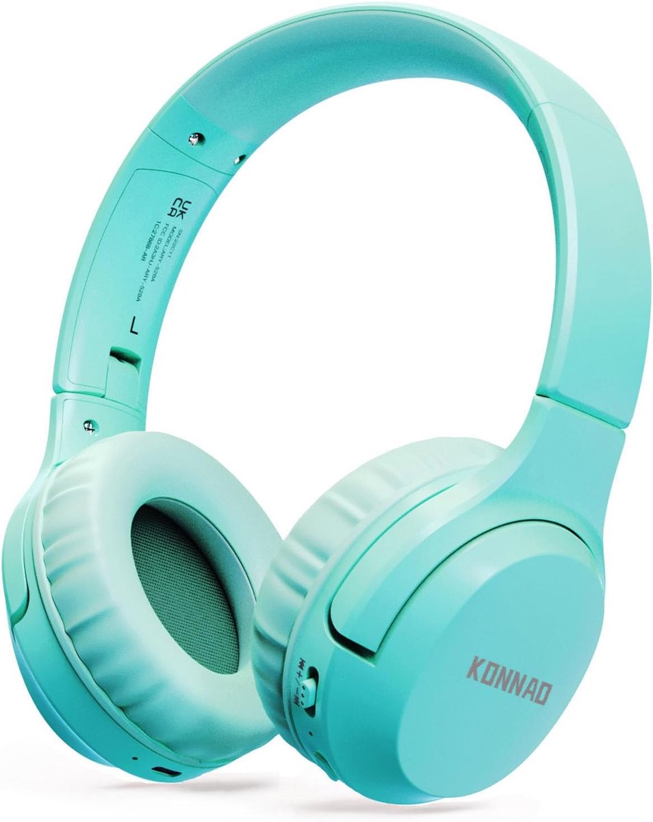 SnelShoppen - Draadloze Kids Hoofdtelefoon 60U, Opvouwbare On-Ear Hoofdtelefoon met Microfoon, Volume Limiter 85dB/94dB, Ideaal voor Kinderen en Volwa