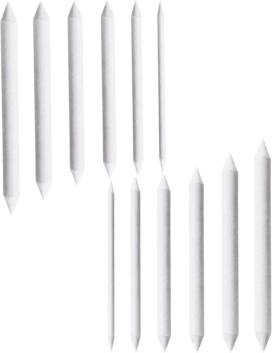 SnelShoppen - 12 Stuks Paper Eraser Pencils, Dubbele Verfkoppen, Witte Art Markers, Papieren Stumps voor Tekeningen, DIY, Schets, Meng- en Tortillions