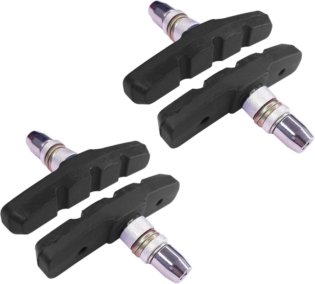SnelShoppen - 4 x V-Brake Remblokjes 60 mm, Symmetrisch, Geschikt voor Shimano Tektro Avid Sram, Vervangingsset voor MTB, City en BMX Fietsen