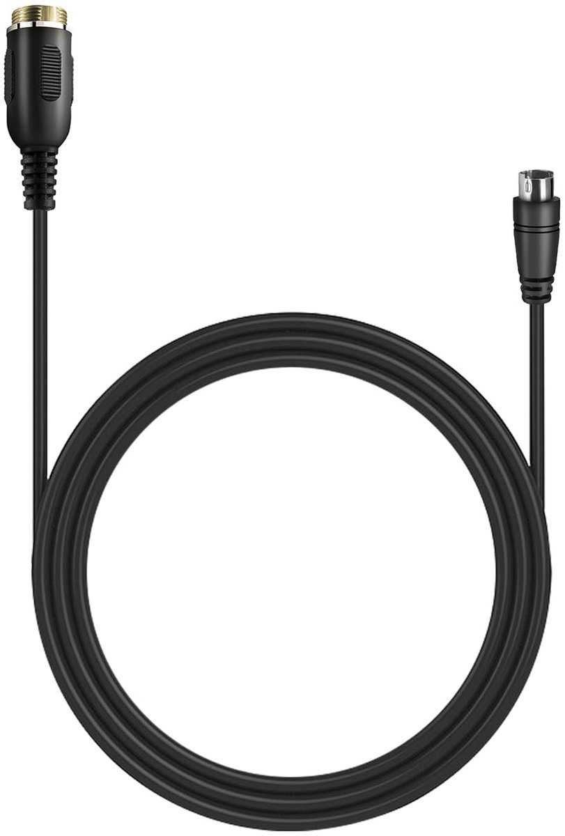 SnelShoppen - Aansluiting DIN6 USB-kabel voor Thrustmaster TH8A en TSS Handrem, Compatibel met TSSH en TSSH+, Zwart, 100% Nieuw, Kunststof en Metaal
