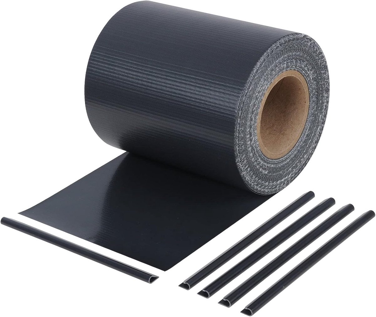 SnelShoppen - Privacy Scherm 450 g/m² PVC Tuin Balkon - Dubbelzijdig Waterdicht en UV-bestendig - Inclusief 25 Klemclips - Anthraciet 19 cm x 35 m