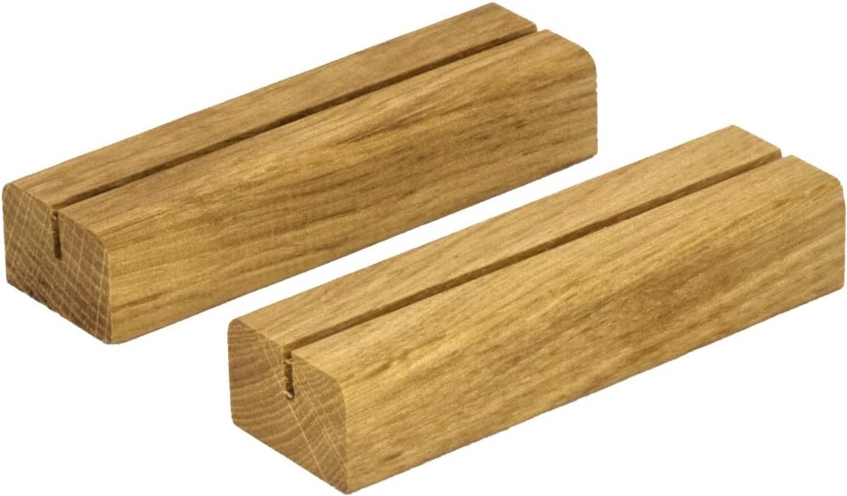 SnelShoppen - Photo Holder - Houten Fotohouder - Eikenhout - 2 Stuks - Elegant, Duurzaam, Milieuvriendelijk, Voor Thuis en Kantoor