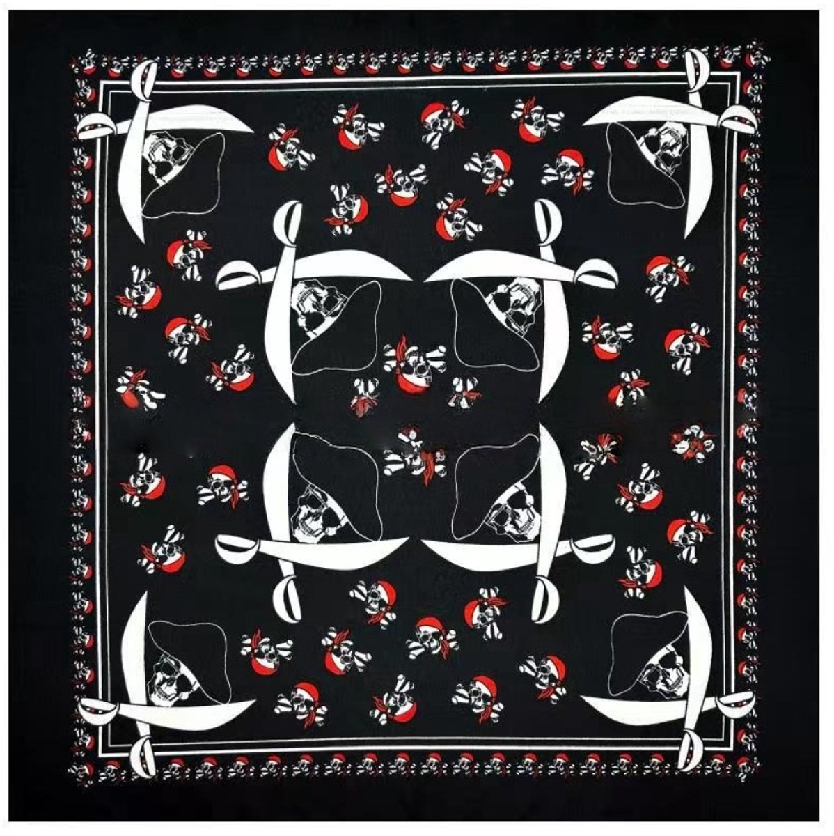 QTTVBTNA -Piraten Bandana - Schedel Bandana - Hoofddoek - Stijl 2, set van 15, 54×54 cm, katoen, zwart, wasbaar - Multifunctioneel: haarband, sjaal, zakdoek - Voor piratenfeest, Halloween en carnaval - Unisex - Cadeau voor kinderen en volwassenen