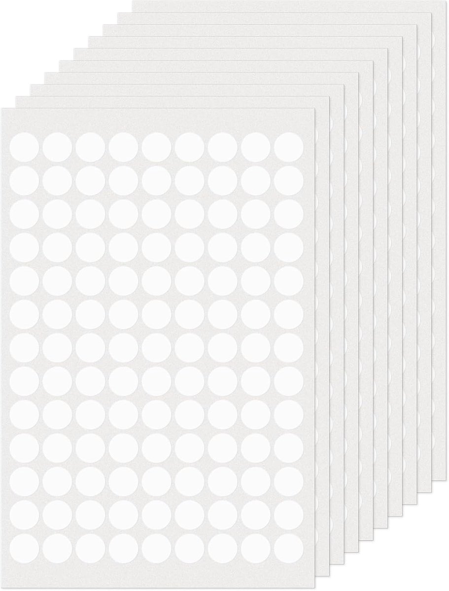 SnelShoppen - 1170 Stuks Witte Ronde Labels 13mm Kleurgecodeerde Cirkelstickers Vinyl Waterdicht Zelfklevend Verwijderbare Naamstickers voor Thuis Kan