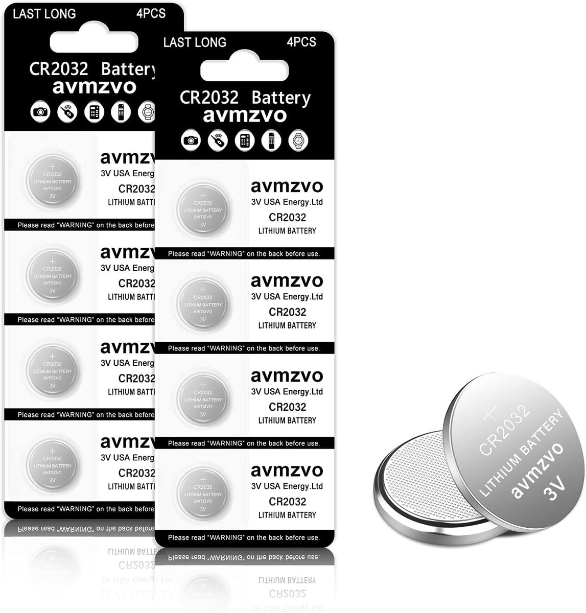 SnelShoppen - CR2032 Lithium Knopcelbatterijen 3V - 8 Stuks - Lange Levensduur - 5 Jaar Garantie - Veilig en Betrouwbaar - Ideaal voor Horloges, Speel