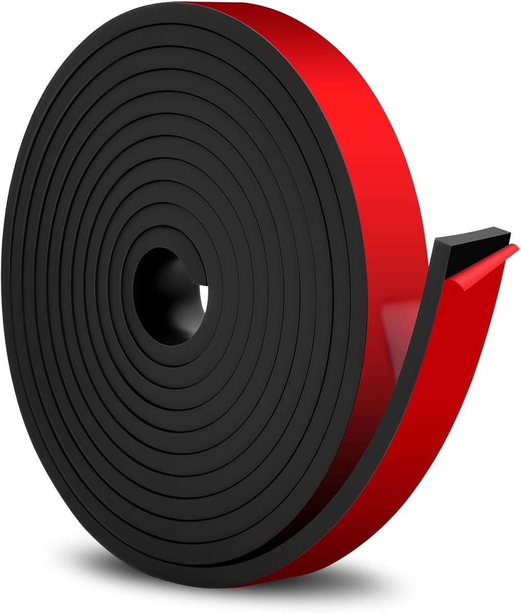 SnelShoppen - Flexibele Rubber Strip 3 m x 20 mm x 5 mm | Zelfklevende Rubberplaat voor Doe-Het-Zelf Vloerbedekking, Anti-Trillingen, Antislip