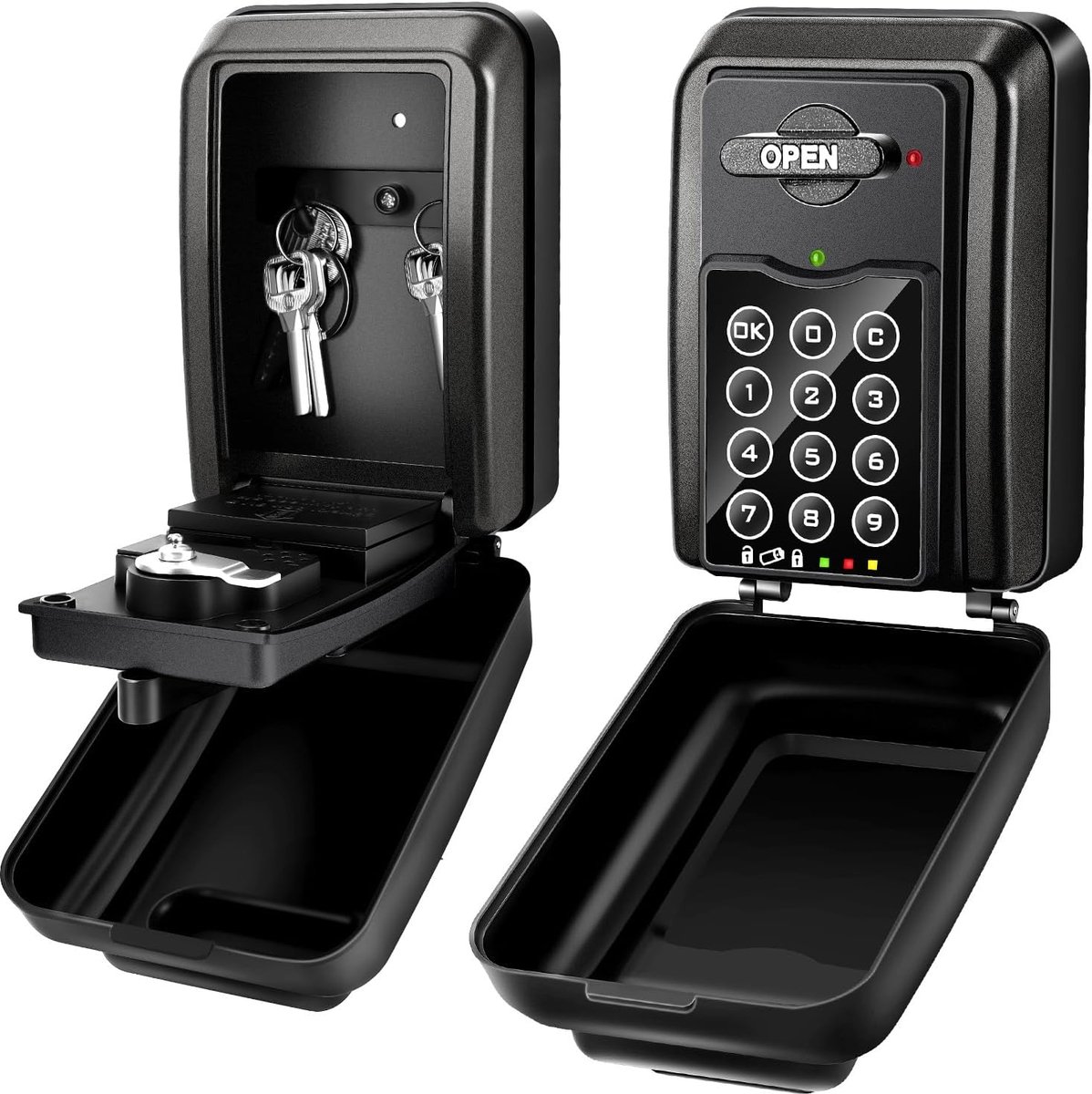 SnelShoppen - Key Safe met Digit Code, Wandmontage Sleutelkastje voor Buiten, Waterdicht, 6 Cijfer Combinatie, Voor Thuis, Garage, Kantoor, School, Fa