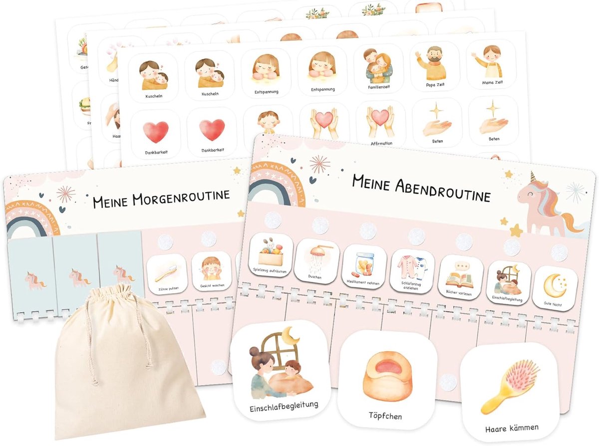 SnelShoppen - Routine Planner voor Kinderen, Ochtend- en Avondroutine, Montessori Planner met 105 Symbolen en Dots - Dagplanning voor Kinderen