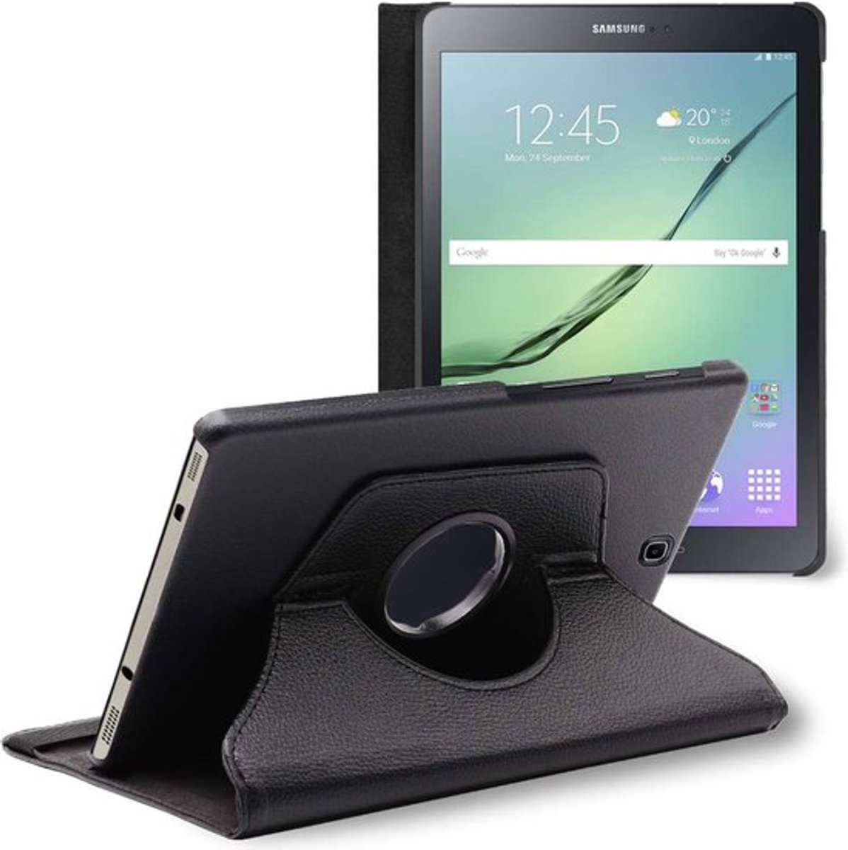 ebestStar - Hoes geschikt voor Samsung Galaxy Tab S2 9.7 SM-T813, T815 T810, Roterende Etui, Case, 360° Draaibaar hoesje, Zwart