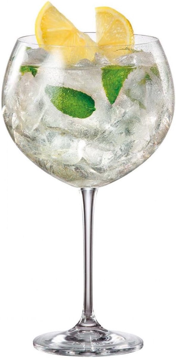 SnelShoppen - Set van 4 Gin Tonic Glazen - Bohemia Crystal - 850 ml - Perfect voor Feest, Tuin, Keuken - Hoogwaardige Kristallen Glazen - Elegant en S