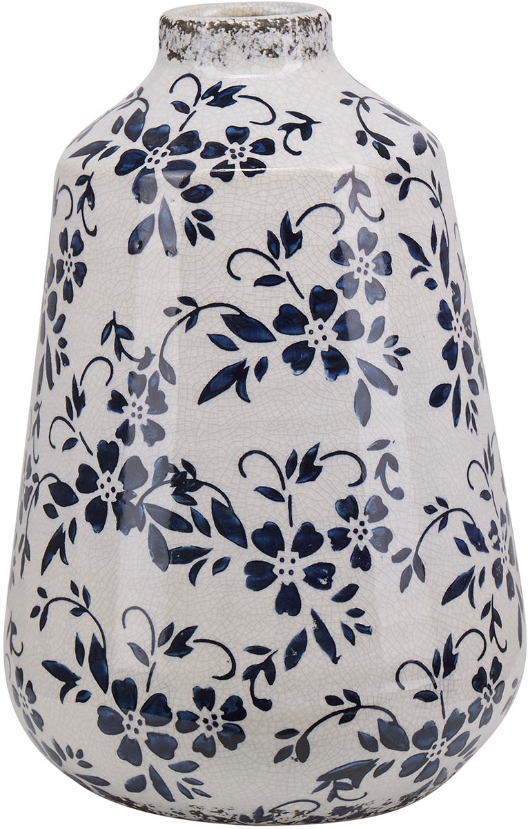 Beliani MARONEIA - Bloemenvaas - Wit - 25 cm - Keramiek