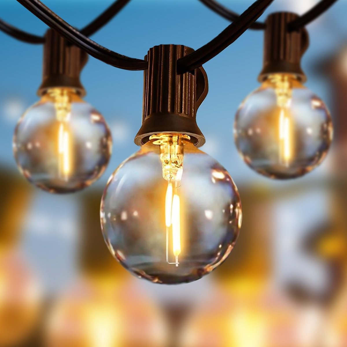 SnelShoppen - G40 Buiten Fairy Lights 60 m LED Lichten met 100 + 4 Schokbestendige Plastic Lampen Waterdicht voor Tuin, Terras, Bruiloft, Feest, Warm