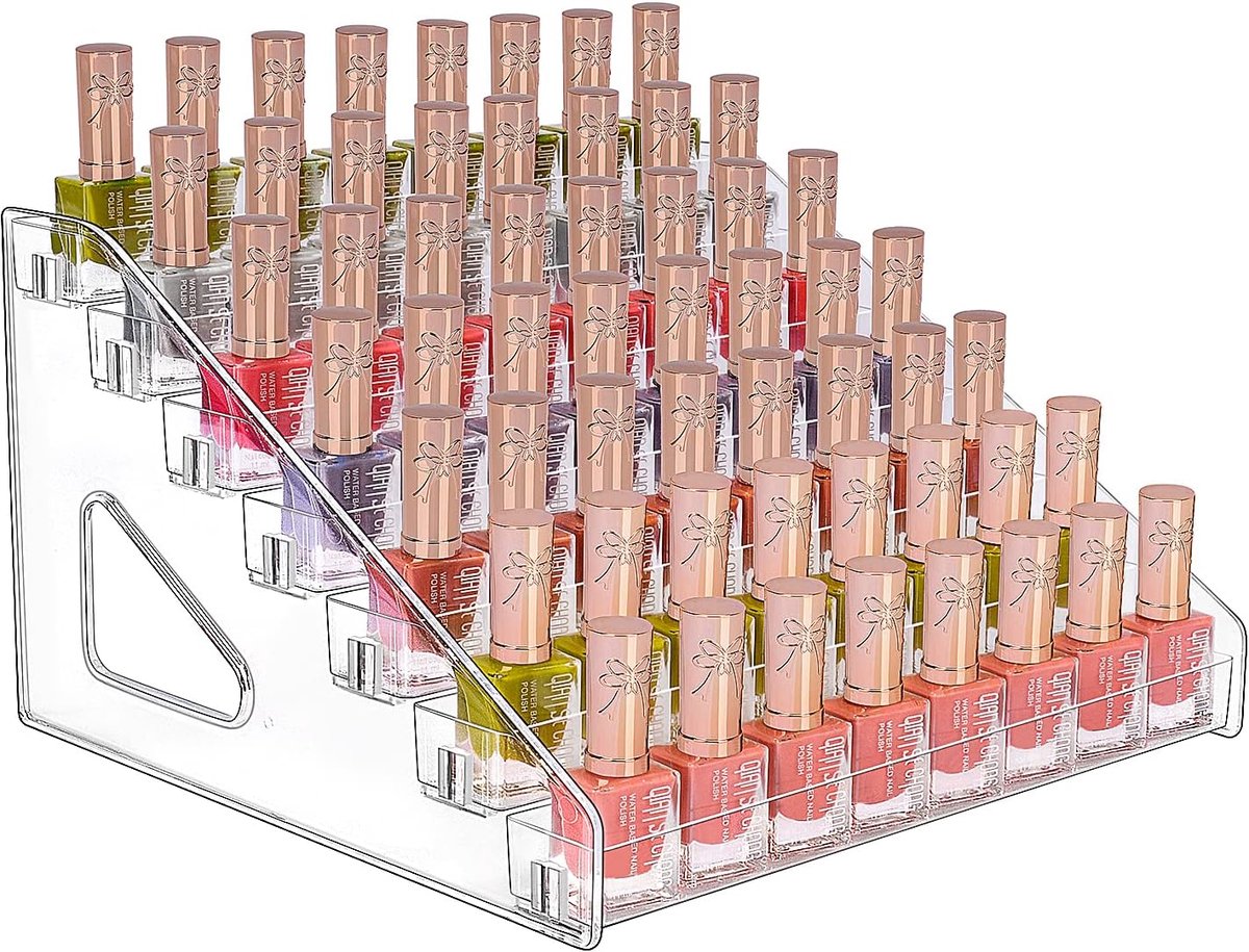 Thijox - 7-Laags Helder Acryl Nagellak Organisator voor Cosmetica Opslag, Etherische Olie Houder, Make-up Vitrine voor Badkamer en Ijdelheid Aanrecht