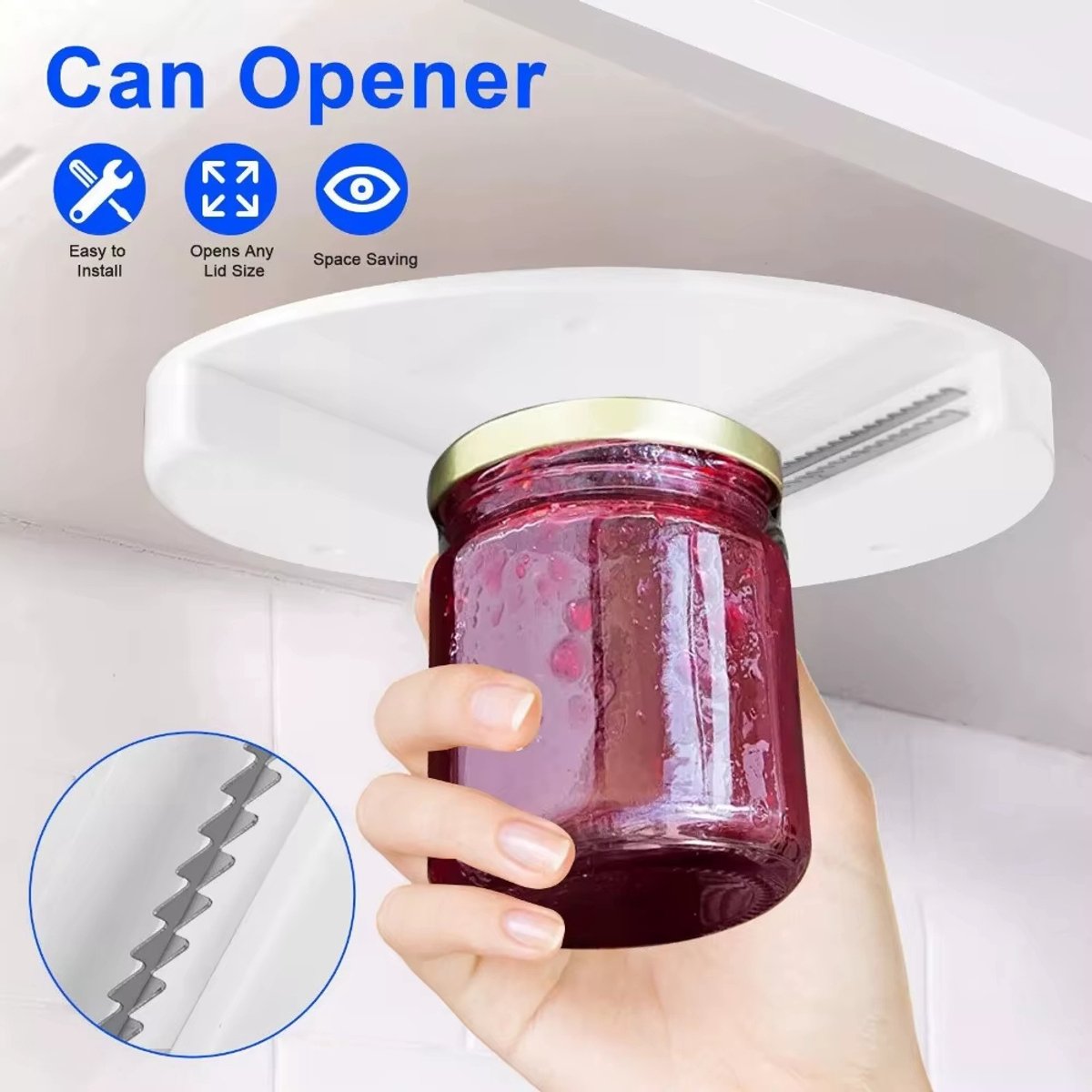 Ronde Blikopener voor Keukenkast – Flesopener en Tafel Bodem Blikopener, Keukenaccessoires voor Gemakkelijk Blikken en Flessen Openen