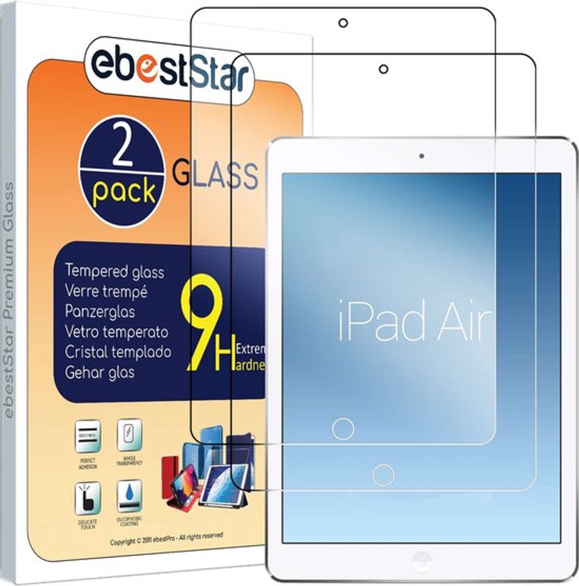 ebestStar - {2 Stuks} Gehard glas geschikt voor iPad 2018 9.7 2017, Air 1 2013 Apple, Screen Protector Cover, Schermbeschermer Tempered Glass