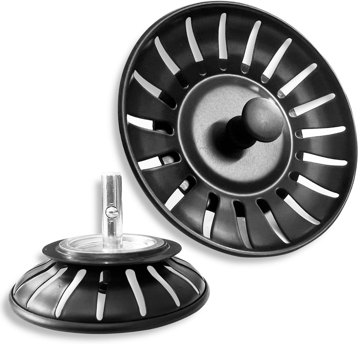 RVS Afvoerzeef Set van 2, Ideaal voor Keuken en Badkamer, Vangt Haar en Voedselresten, Ø 78mm