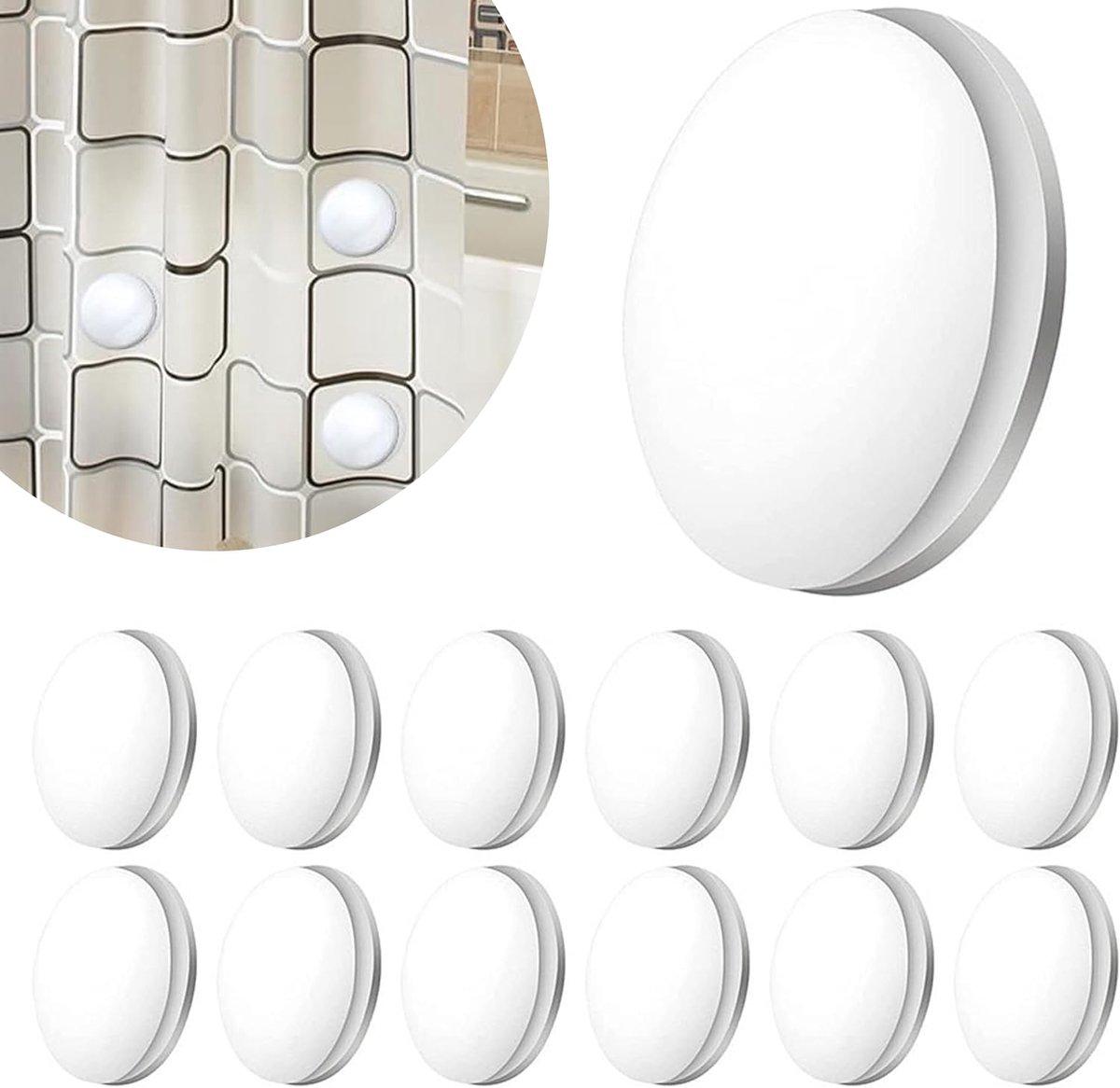 SnelShoppen - Shower Curtain Weights 12 Pairs, 4cm Tablecloth Weights met Magneten voor Buiten, Douchegordijn, Raamgordijnen, Tuin, Feest, Keuken