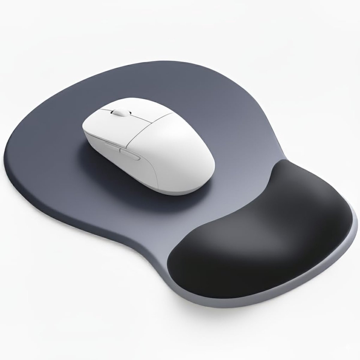 SnelShoppen - Ergonomische Muismat met Gel Pad en Handsteun, Zachte Gel Pad, Antislip Onderkant, Verhoogd Ontwerp (Diep Blauw-Grijs Gradient)