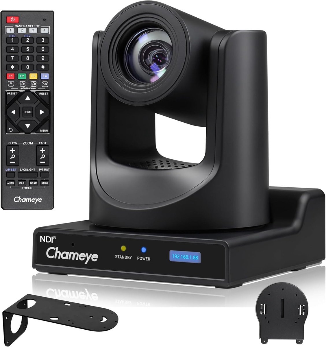 SnelShoppen - 30X NDI AI Tracking Camera met LCD Display, 3G-SDI/USB/IP/HDMI PTZ Camera voor Live Streaming, 1080P 60FPS, Perfect voor Kerken en Evene