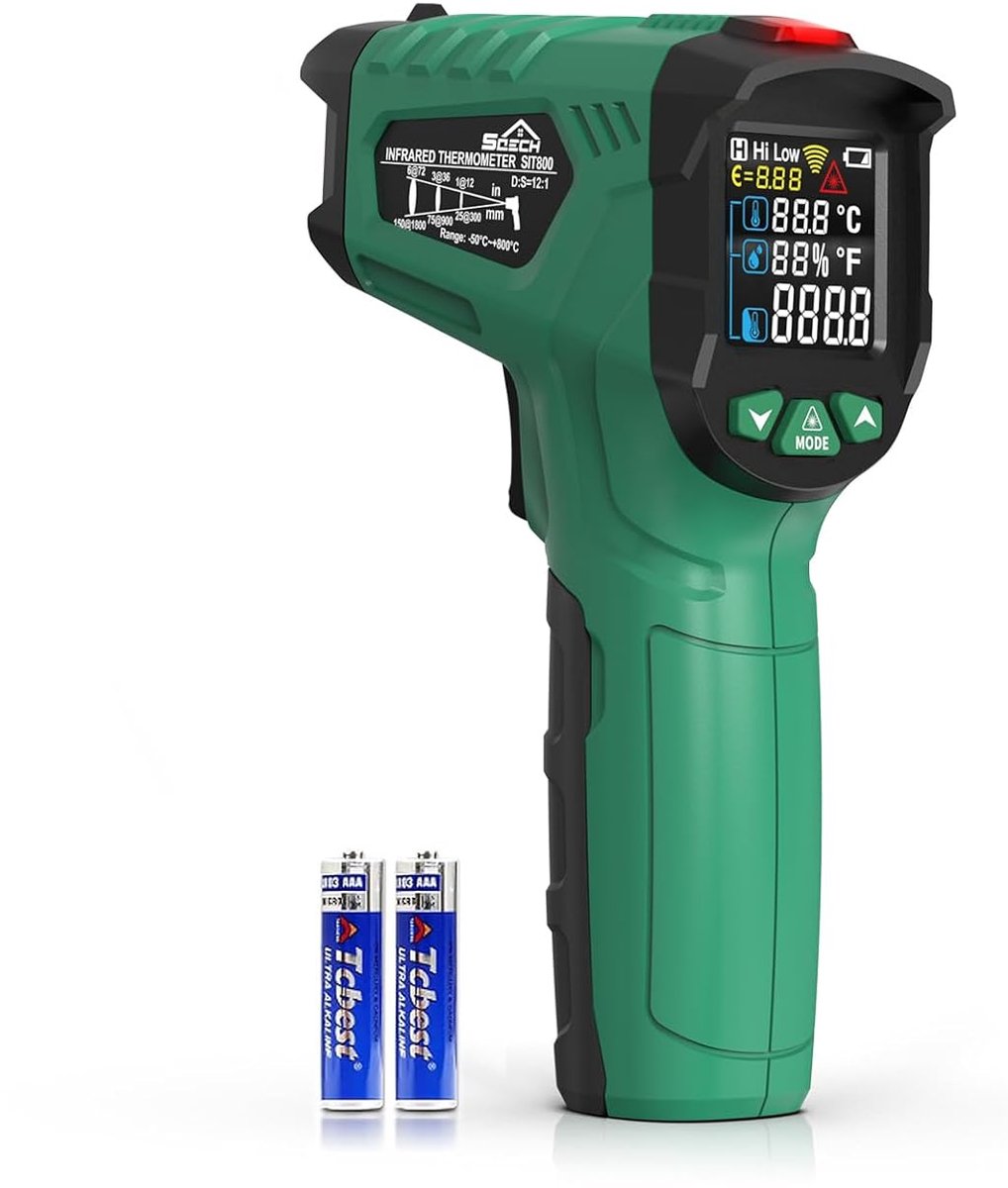 SnelShoppen - Infrared Thermometer, Laser Thermometer -50°C ~ 800°C, Digitale Temperatuurmeter voor Keuken, Tuin, Feest, Professioneel Gebruik, 1 stuk