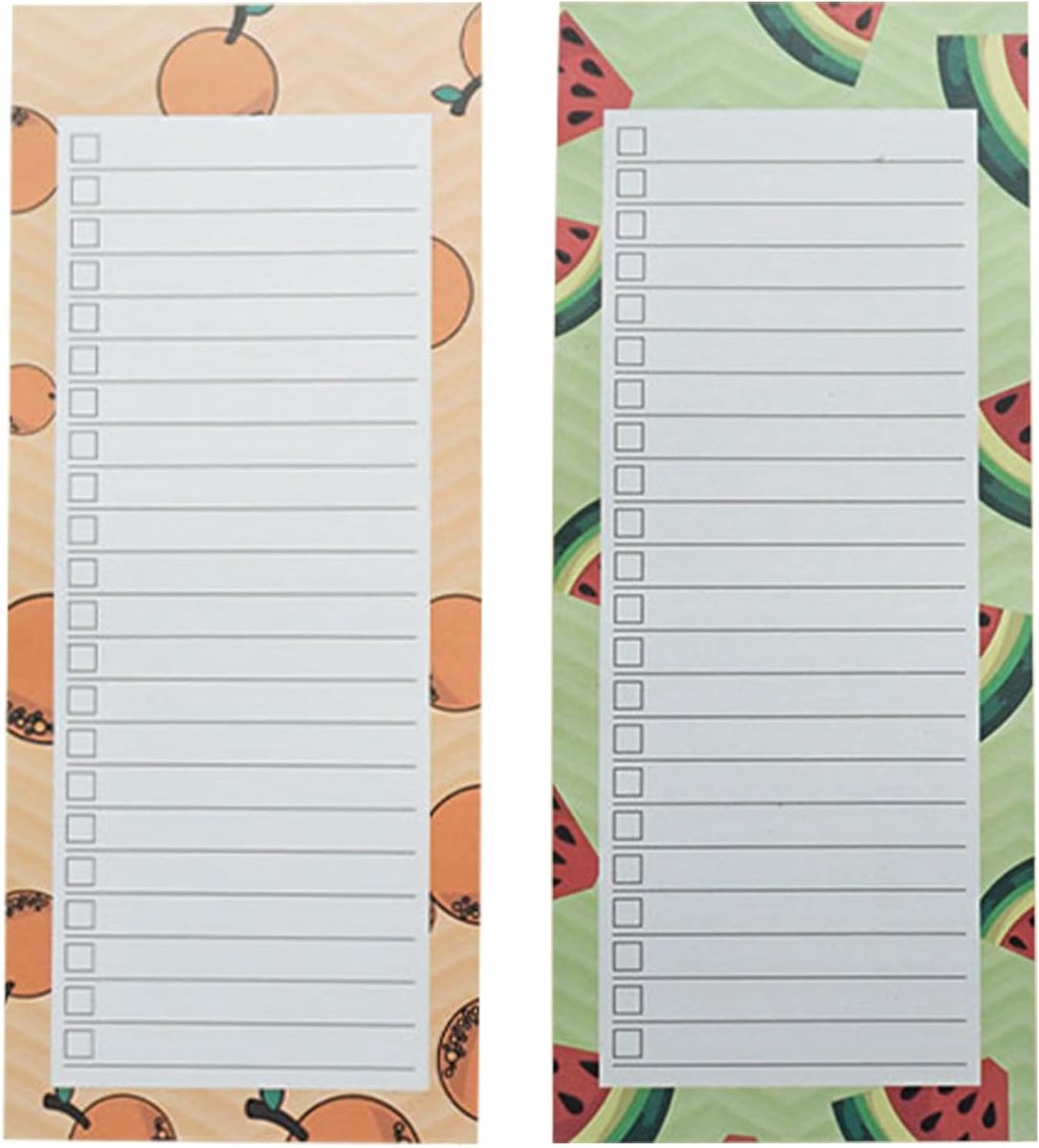 SnelShoppen - 2 Stuks Magnetische Notitieblokken voor Koelkast, Fruit Design Verkooplijst Notepad, Sterke Magnetische Achterkant, Ideaal voor Keuken e