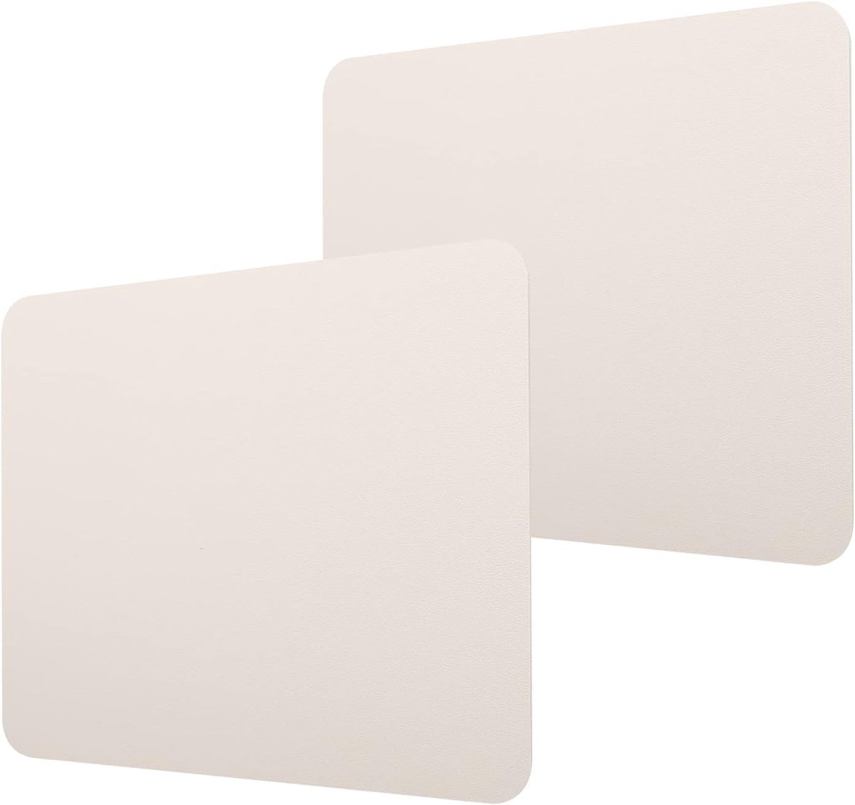 SnelShoppen - Lichtgewicht Muismat 2mm Waterdicht & Vlekbestendig, Dubbelzijdig Kleur PVC Leer, Perfect voor Kantoor en Gaming Thuis Beige + Zilver