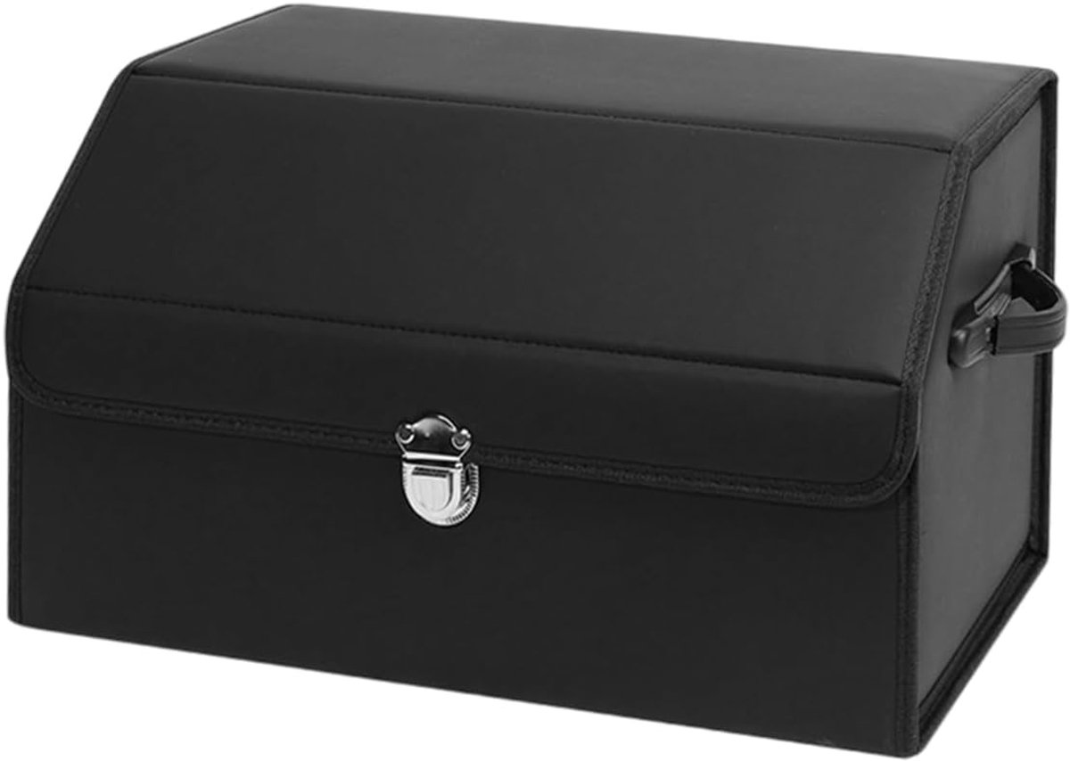 SnelShoppen - Auto-kofferbakorganizer, inklapbare autotas met deksel, SUV, sedan opbergdoos 38 x 31 x 29 cm, ideaal voor boodschappen en gereedschap