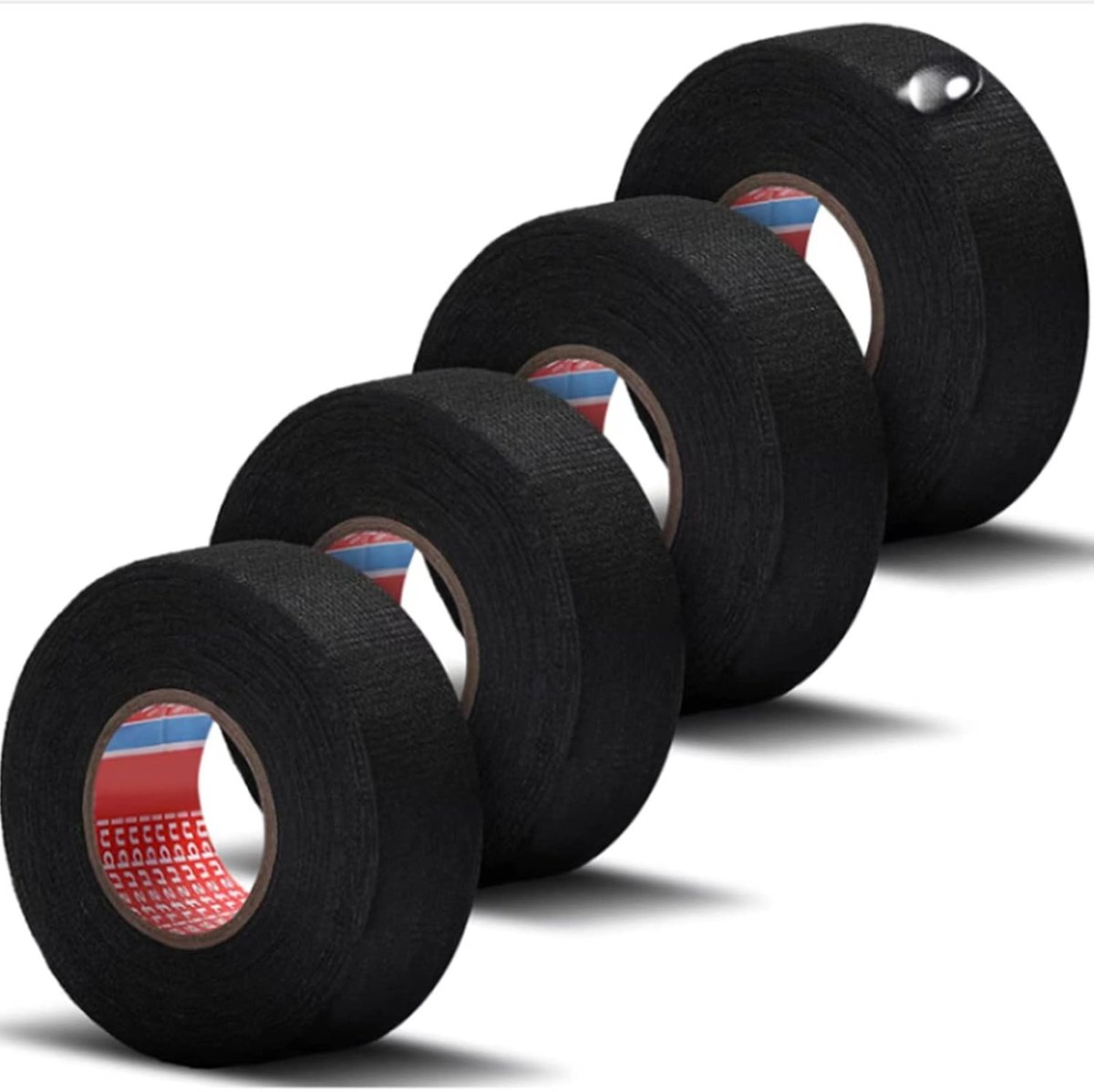 Thijox - Vlamvertragende Isolatietape 19 mm x 25 m - Zwart Katoenen Plakband voor Kabelbomen en Bedrading - Perfect voor Auto en Elektrische Toepassin