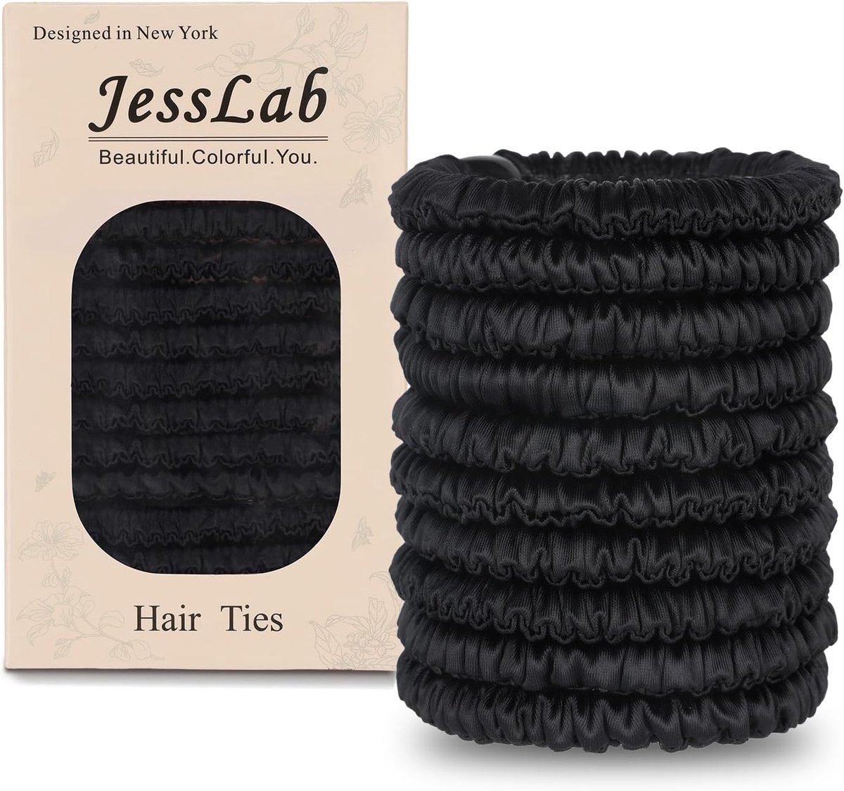 SnelShoppen - JessLab No Damage Satin Scrunchies, Zachte Haarbanden voor Vrouwen, Voorkomt Rimpels, 10 Stuks, Ideaal voor Fijn en Krullend Haar, Party