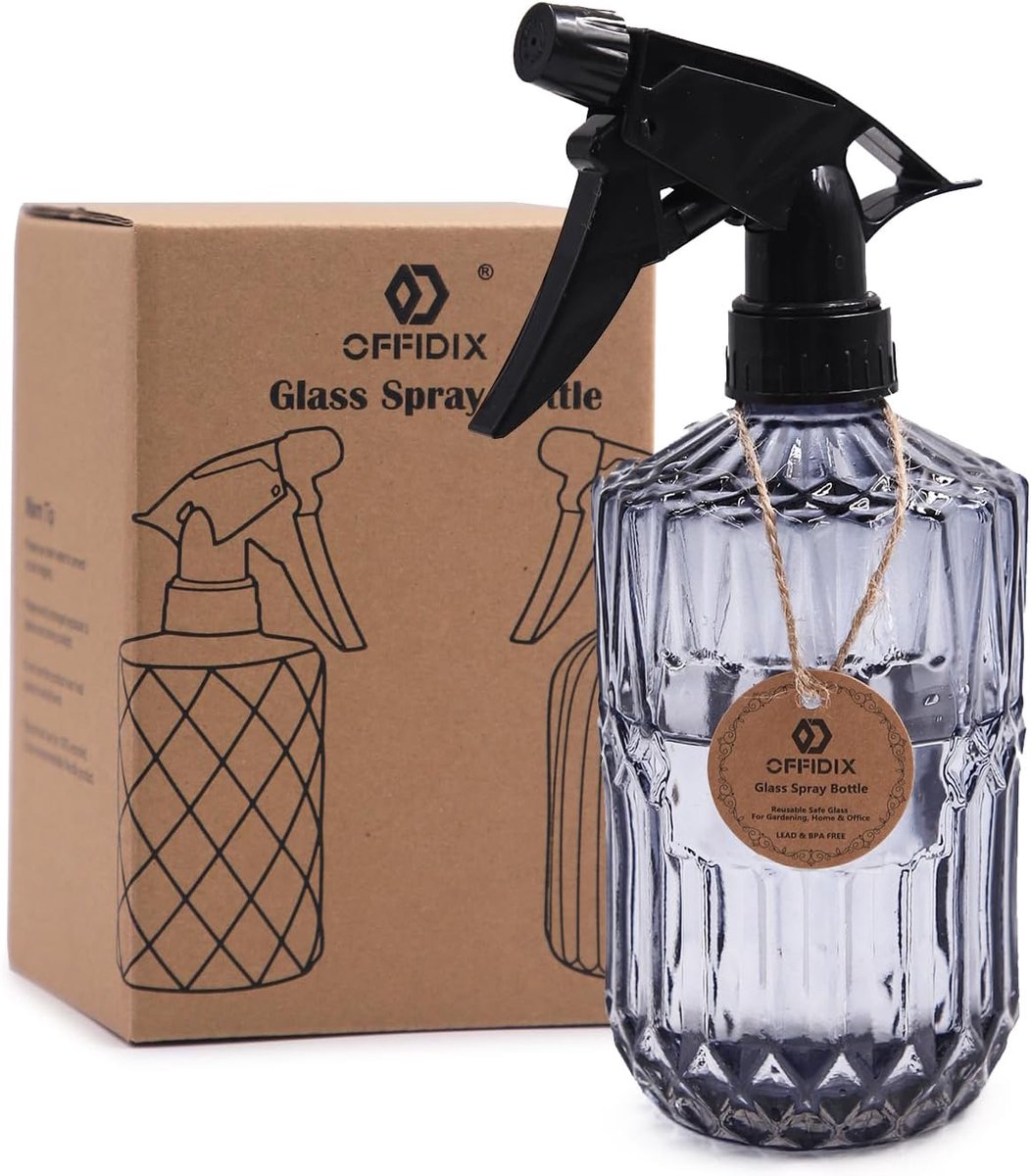 SnelShoppen - Plant Spray Fijne Nevel Handdruk Spuitfles, 0.43L Glas Sprayfles met Verstelbare Mondstuk voor Tuinieren en Huishoudelijke Schoonmaak (G