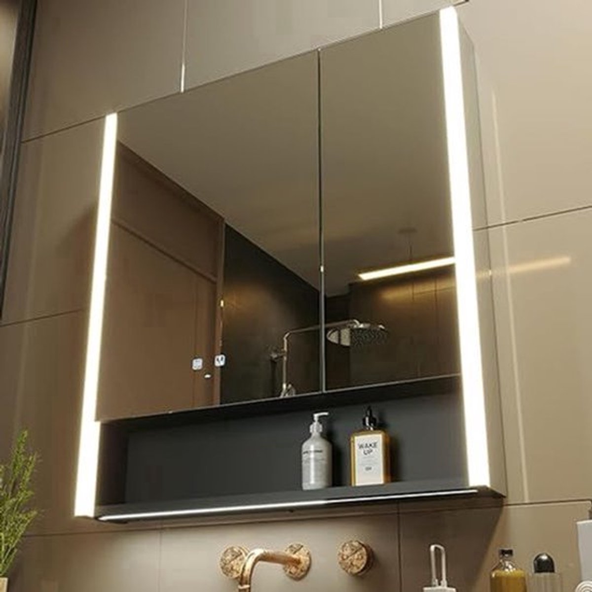 LED Spiegelkast – Badkamerkast – Medicijnkast – Spiegelkast Met Verlichting – Opbergkast B
