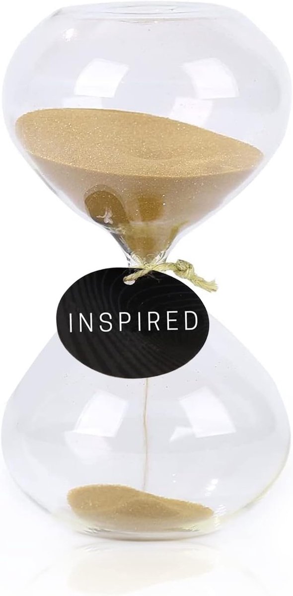 SnelShoppen - Grote 60 Minuten Gouden Zandloper Decoratie voor Thuis, Kantoor, Klascroom, Bruiloft – Handgemaakt van Borosilicaatglas