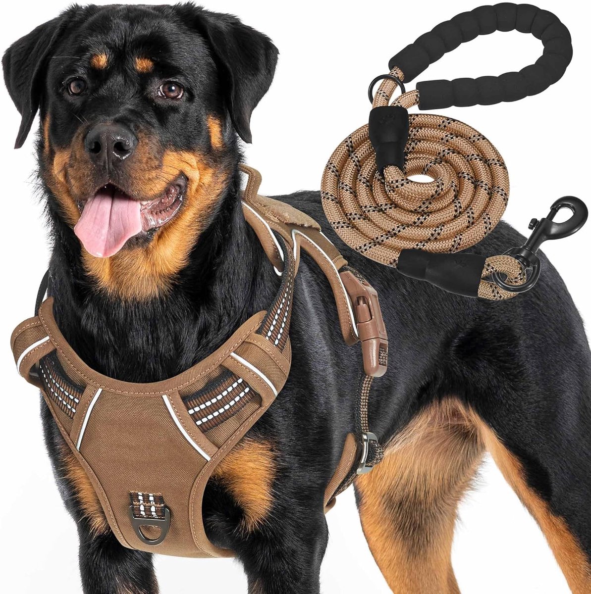 SnelShoppen - Heavy Duty Tactical Hondentuig voor Grote Honden, Anti-Pull, Verstelbaar, Reflecterend, Pet Vest voor Training en Militair Werk, Duurzaa
