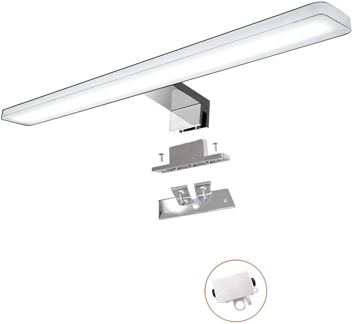 SnelShoppen - Led-spiegellamp 60 cm, 14 W, 1400 lm, Badkamerverlichting, Kastverlichting, Klemlamp, Make-up Licht, Energiezuinig, Modern Design