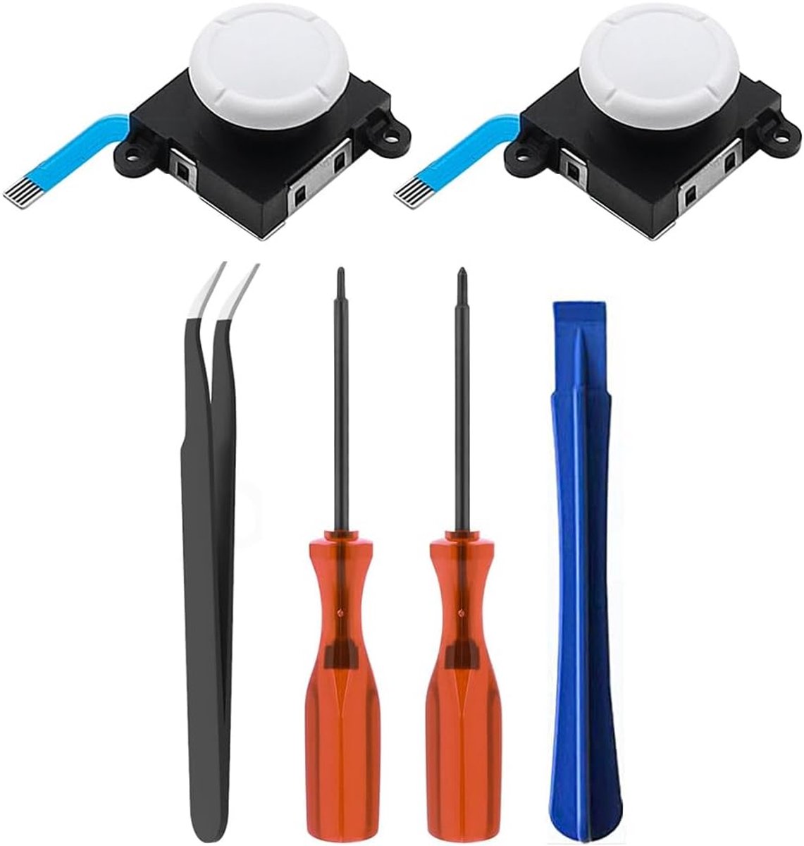 SnelShoppen - 6 Stuks Vervangende 3D Analoge Joysticks met Reparatietool voor NS Switch, Switch OLED, Switch Lite Controller - Eenvoudig te Installere