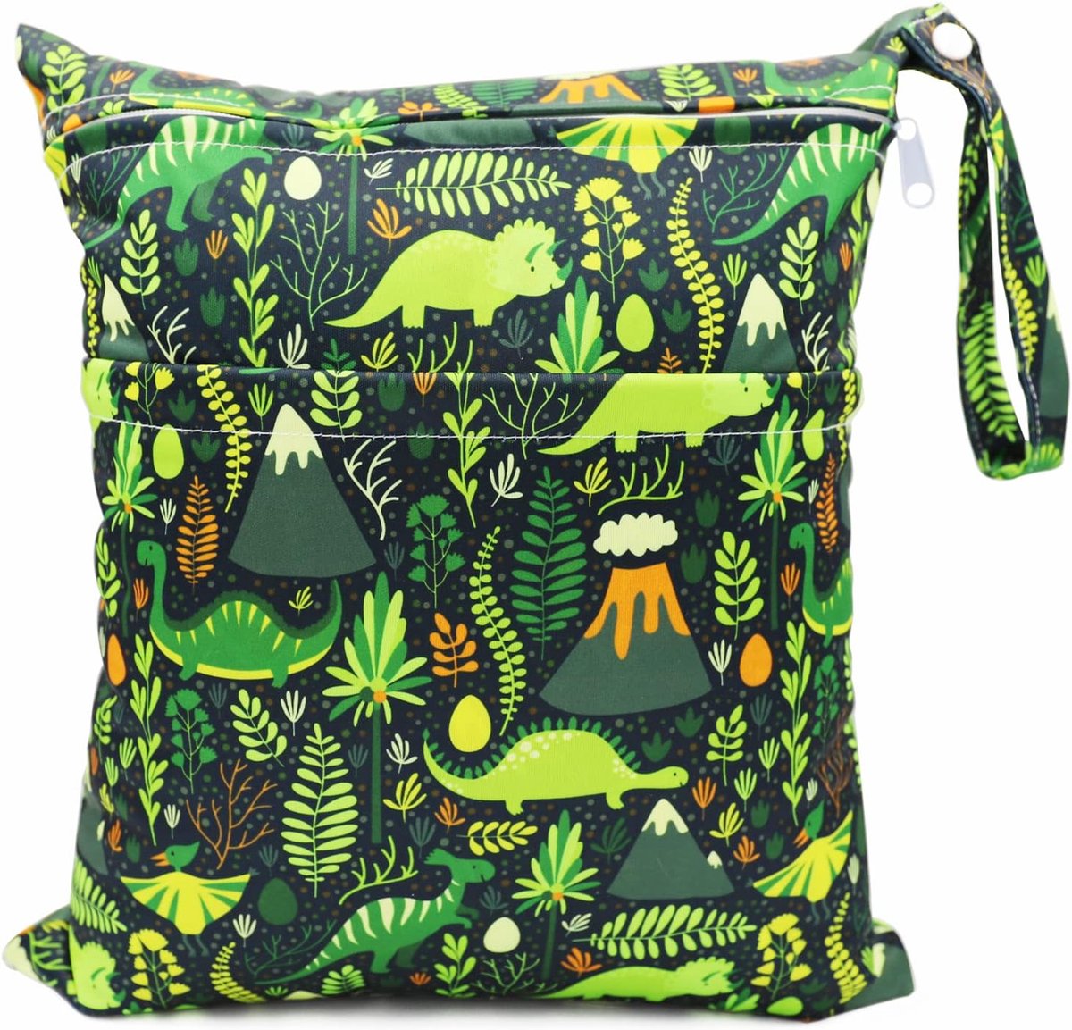 SnelShoppen - Wasbare Luiertas, Waterdichte Reusable Nappy Bag, Grote Capaciteit met Dubbele Rits, Ideaal voor Baby's, Strand, Zwembad en Sport (Zwart