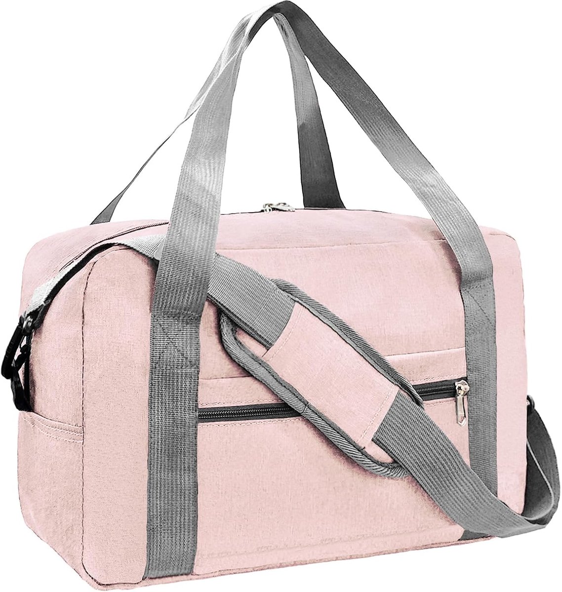 SnelShoppen - Ryanair Handbagage - Kleine Handbagage - Vouwbare Reisbag - Weekendtas voor Mannen en Vrouwen - Roze Travel Duffle - Lichtgewicht en Rui