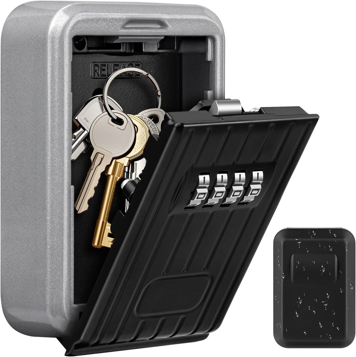 SnelShoppen - Robuuste Key Safe met 4-cijferige Code - Waterdichte Sleutelbox van Zinklegering voor Thuis, Garage, School en Kantoor