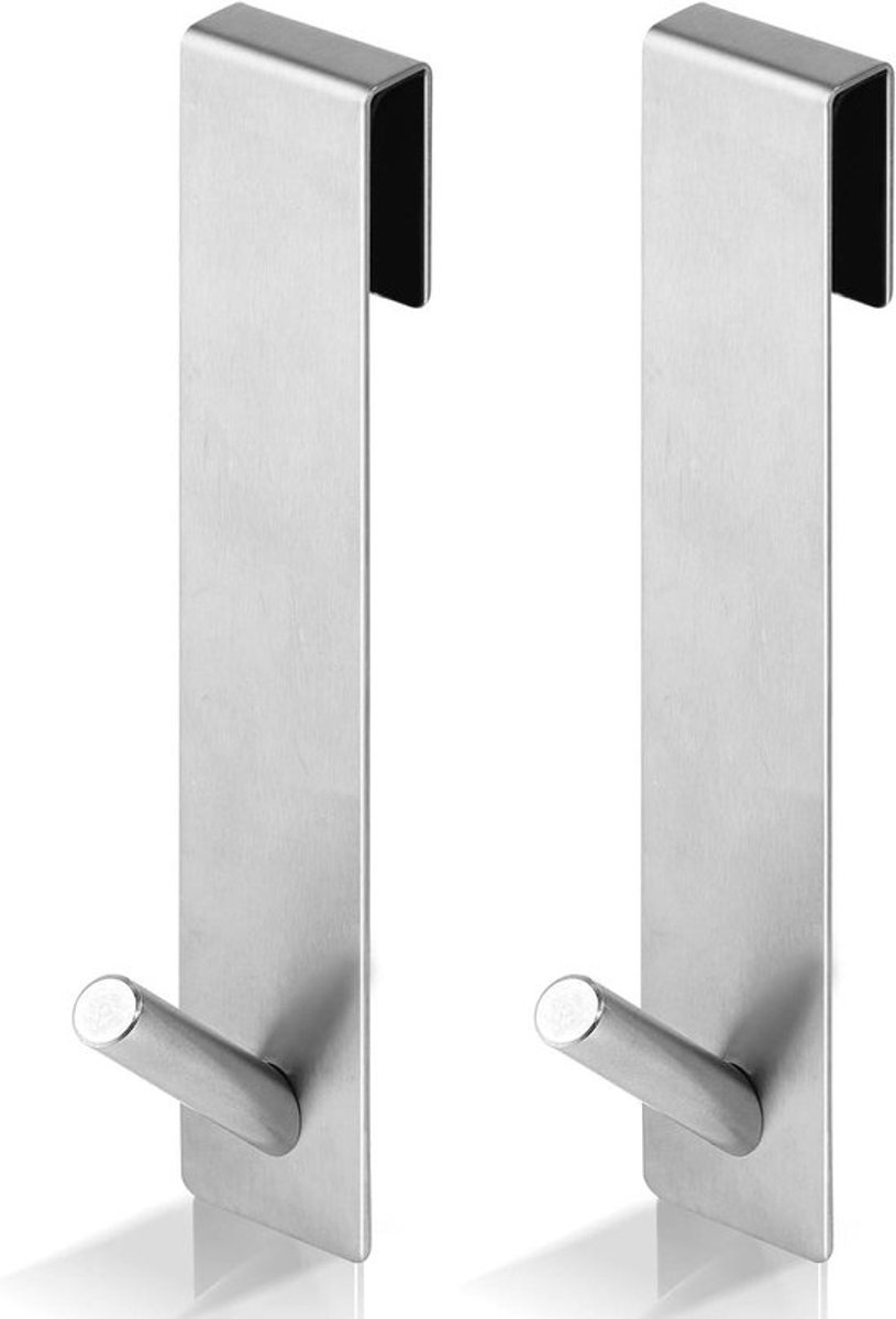 Houder voor hangende handdoeken en accessoires, set van 2, zilverkleurig - ideaal voor dou