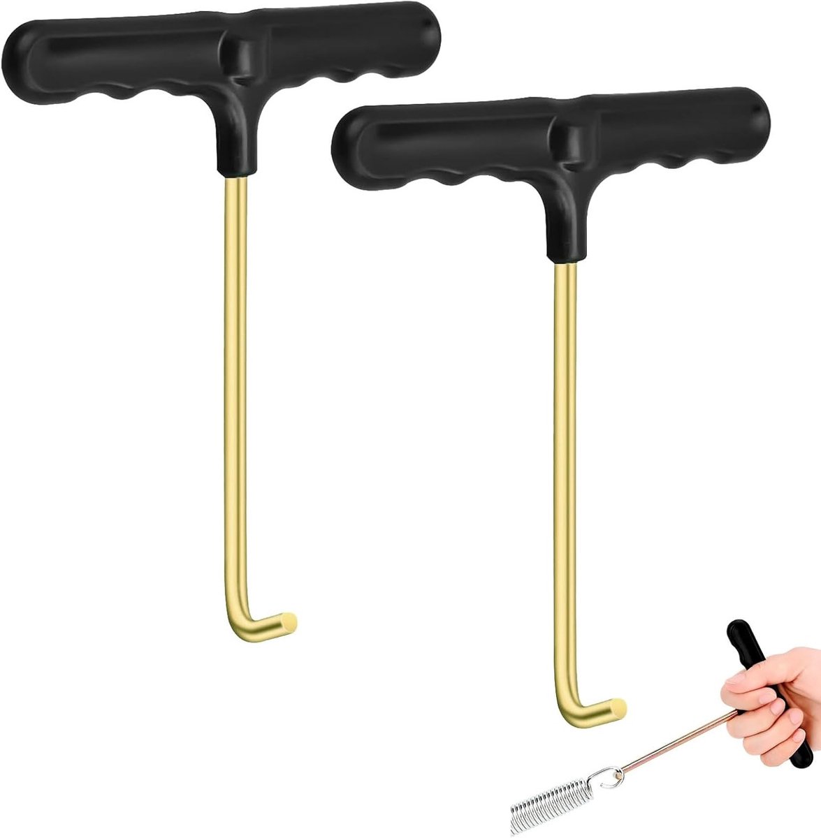 2 Stuks T-Haken voor Trampoline, Metalen Spring Tensioner voor Optimale Spanning en Veilig Springplezier