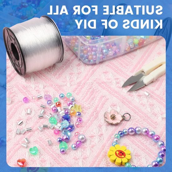 Vislijn met schaar en 0,6 mm dikte, 200 meter, transparant, scheurvast, onzichtbaar, sterk nylon draad, knutselen, sieraden, op te hangen van Rineccy — afbeelding 2
