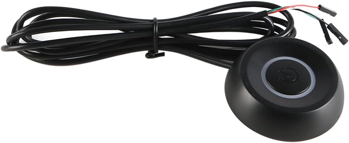 SnelShoppen - Remote On/Off Switch voor Desktop Computer, PC Aan/Uit Schakelaar met Blauwe Indicatorlamp, Eenvoudige Installatie, Zwart
