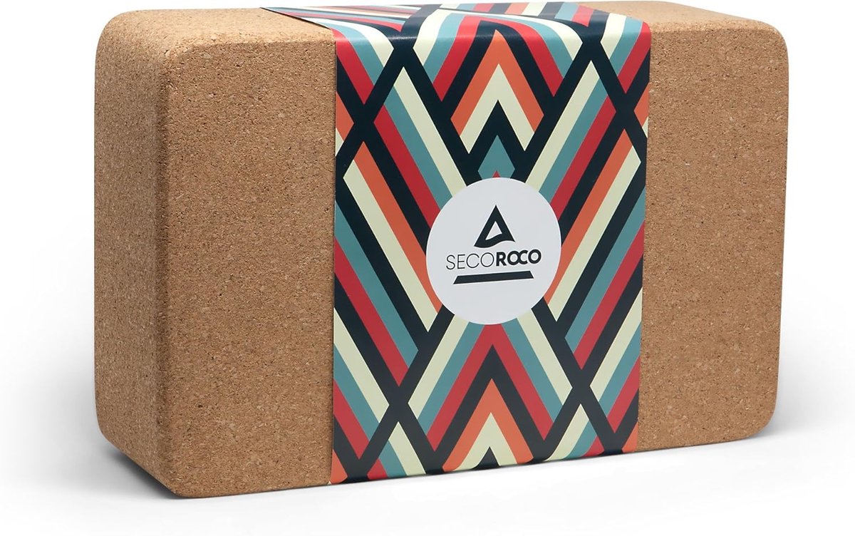 SnelShoppen - Yoga blok 100% natuurlijk kurk, antislip, biologisch afbreekbaar, recyclebaar, afgeronde hoeken voor comfort bij yoga en Pilates