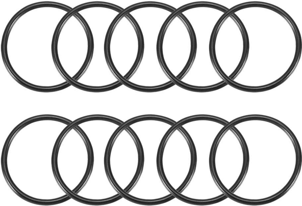 SnelShoppen - 10 Stuks O-Ringen 46mm x 40mm x 3mm - Zwarte Rubber O-Ringen voor Wasmachine, Oliedicht, Perfect voor Reparatie en Onderhoud