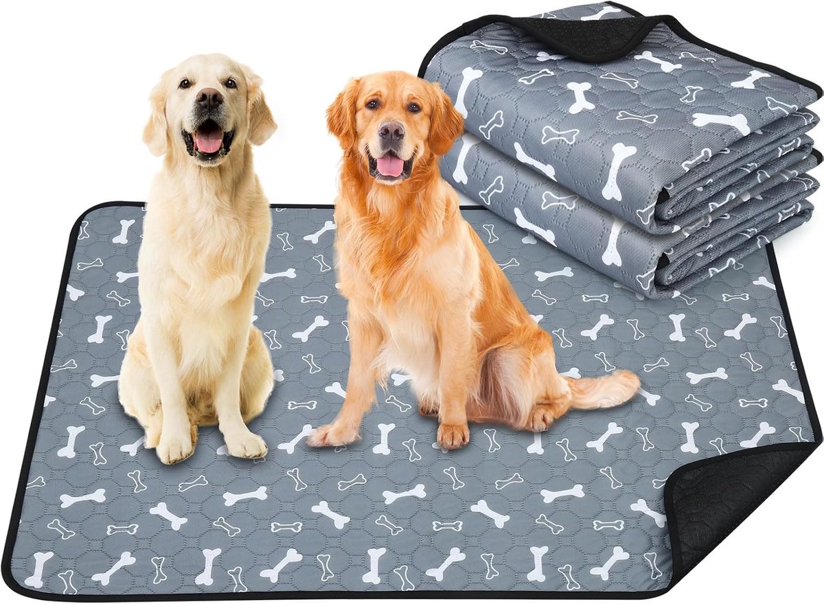 SnelShoppen - 2 x Wasbare Hond en Kat Urine Pads 90 x 120 cm, Hoge Absorptie, Lekvrij, Herbruikbare Dierenmat, Geschikt voor Honden, Katten, Konijnen